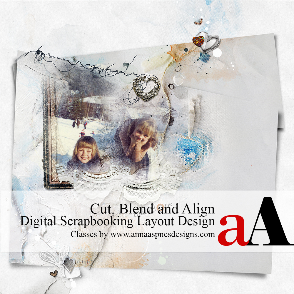 Cut, Blend and Align Digital Scrapbook Layout Design